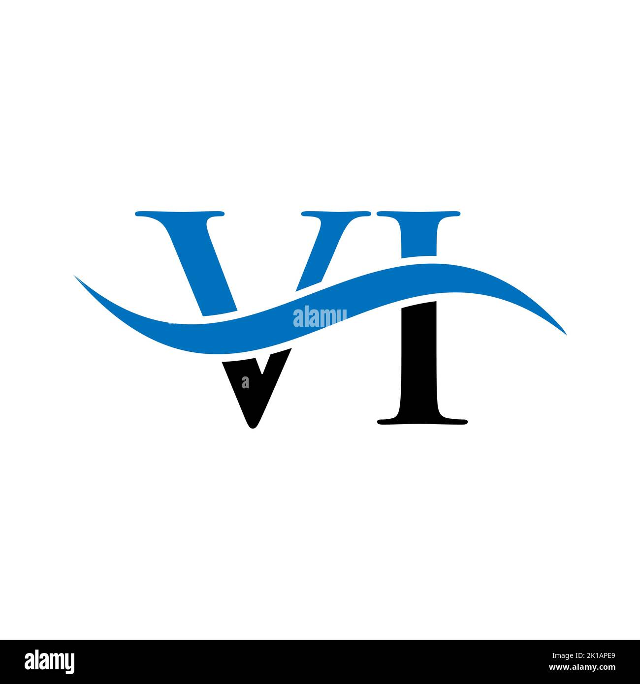 Vi modello vettoriale con logo Combine Letter. Lettera VI Logo Design segno di tipografia moderna Illustrazione Vettoriale