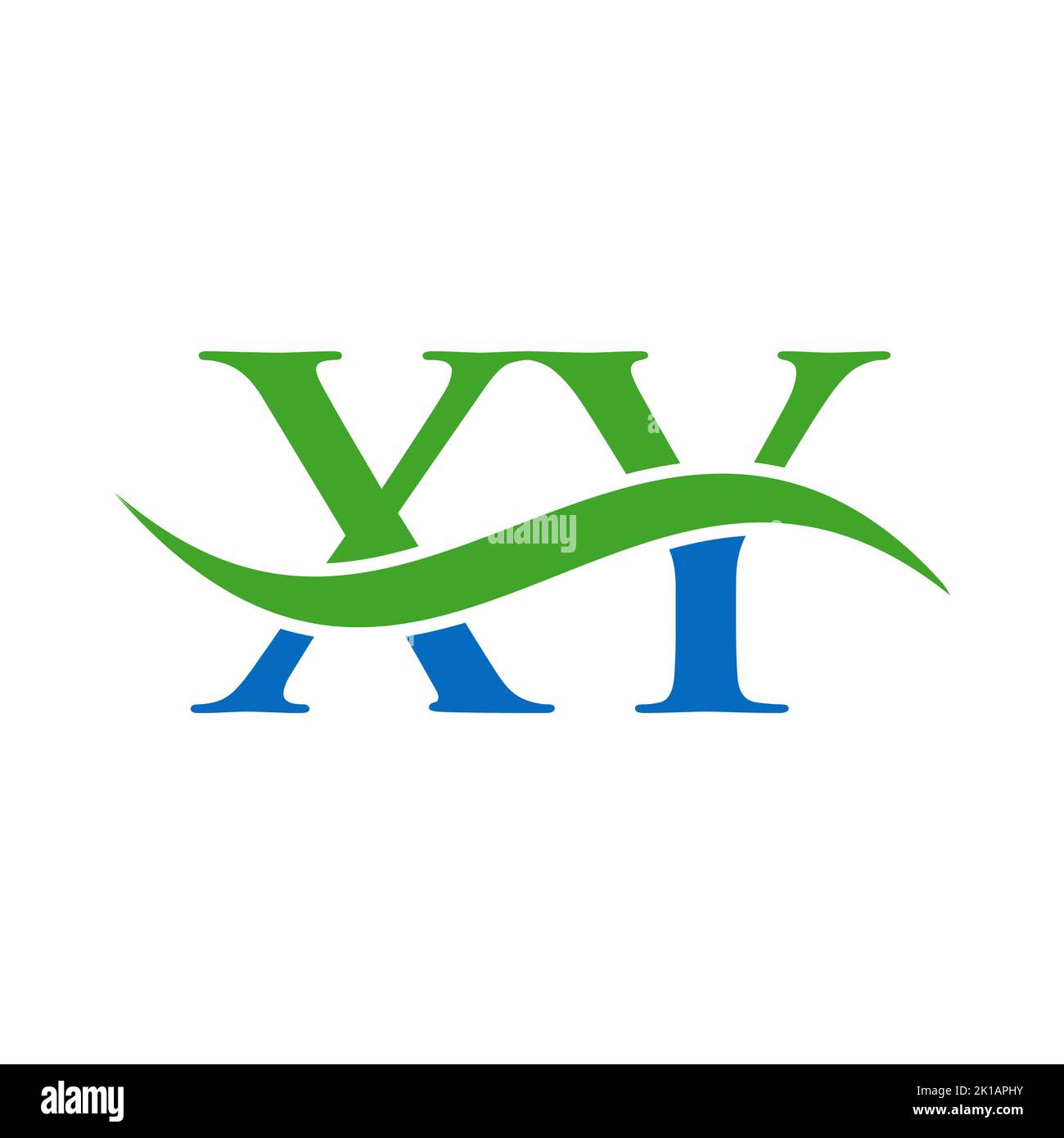 Modello vettoriale con logo XY Combine Letter. Lettera XY Logo Design segno di tipografia moderna Illustrazione Vettoriale