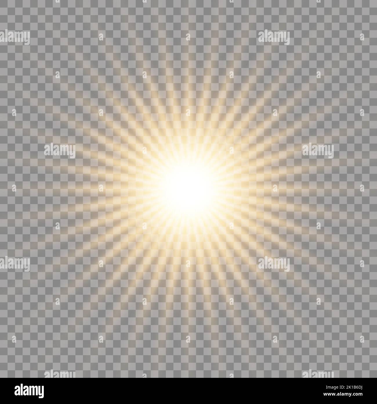 Luce incandescenza effetto, esplosione, glitter, scintilla sun flash. Illustrazione Vettoriale. Illustrazione Vettoriale