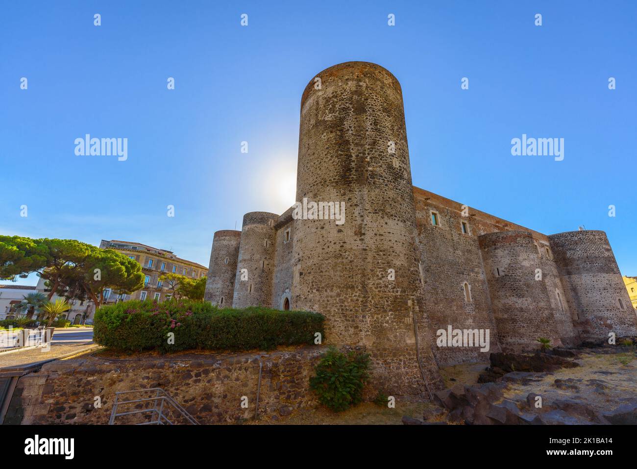 Castello Ursino Castello, edificio medievale situato nella città di Catania, sicilia, Italia Foto Stock