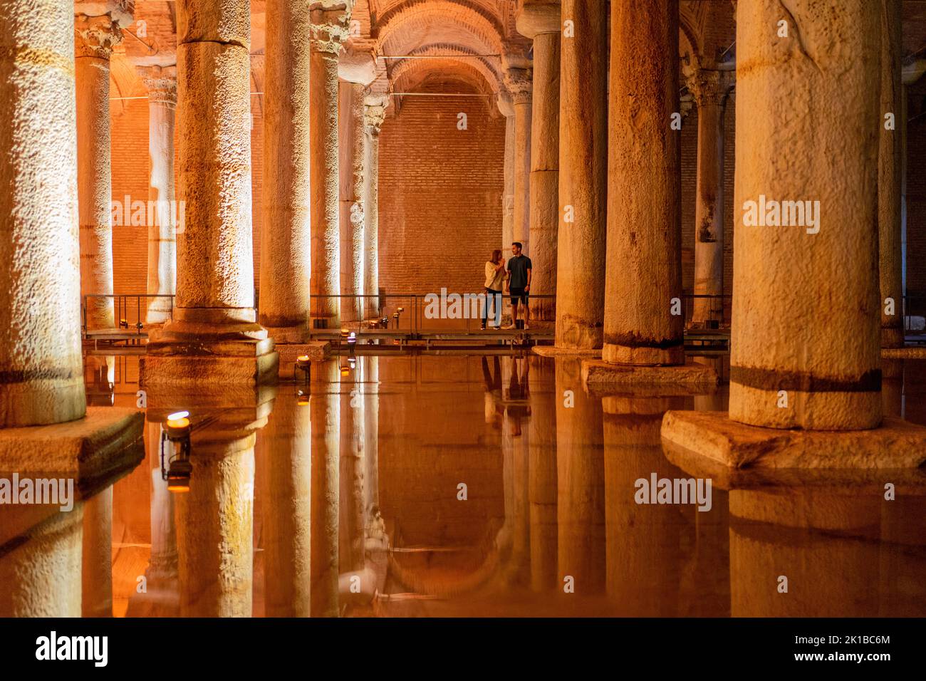 Cisterna Basilica sotterranea a Istanbul, Turchia. Foto Stock