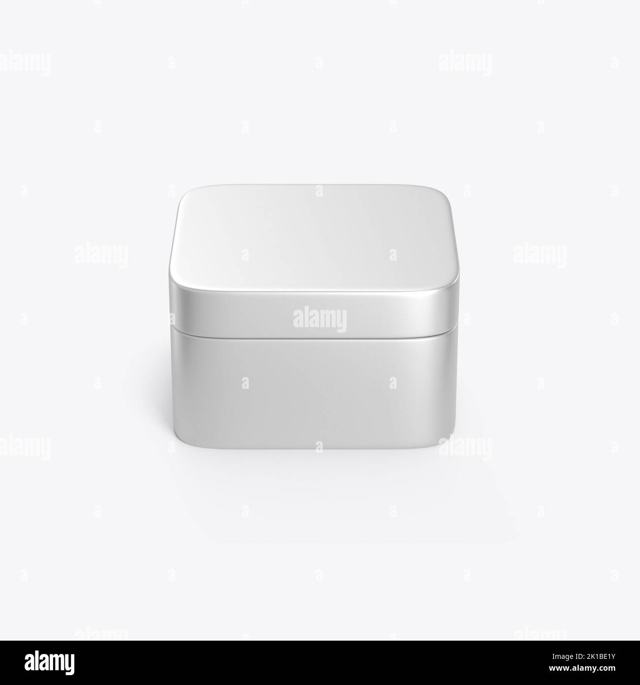 Color Tin Mockup . Rendering 3D Foto Stock