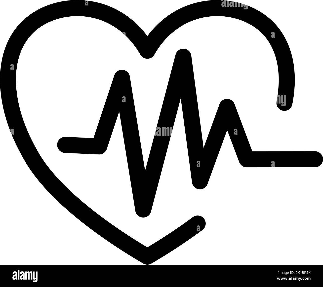 Icona del logo del vettore cardiorgam battito cardiaco. Segnale flat a impulsi heartbeat per applicazioni mediche e siti Web. Semplice illustrazione del simbolo Web con linea nera Illustrazione Vettoriale