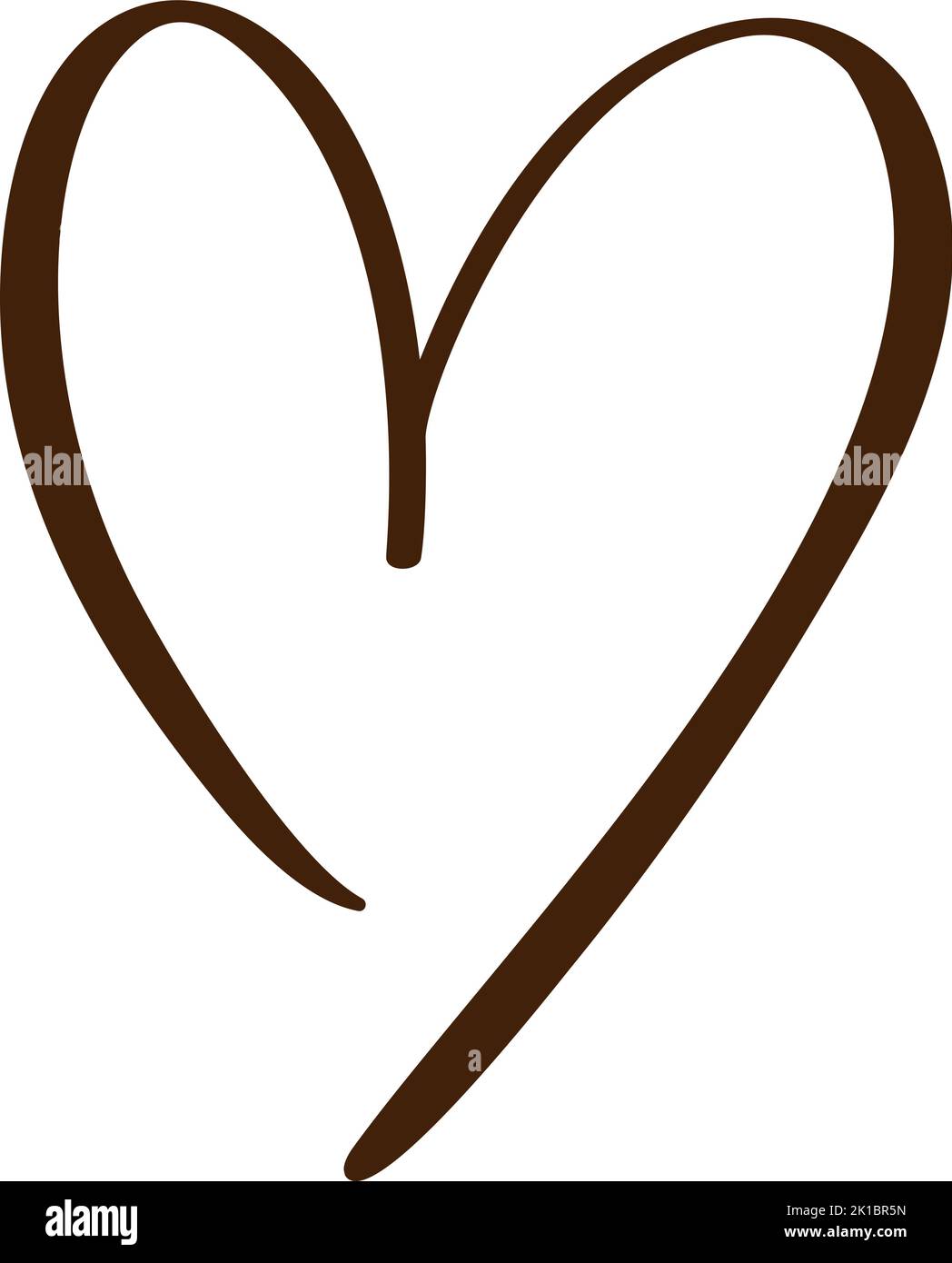 Logo calligrafico Love Heart. Vettore Romantico illustrazione simbolo unire, passione e matrimonio. Calligraphy Design elemento piatto di San Valentino giorno Illustrazione Vettoriale