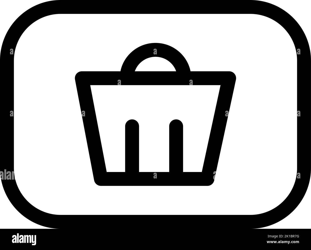 Shopping bag contorno semplice icona vettoriale. Segno di stile lineare per concetto mobile e web design. Simbolo, illustrazione del logo. Pixel Perfect graphic Illustrazione Vettoriale