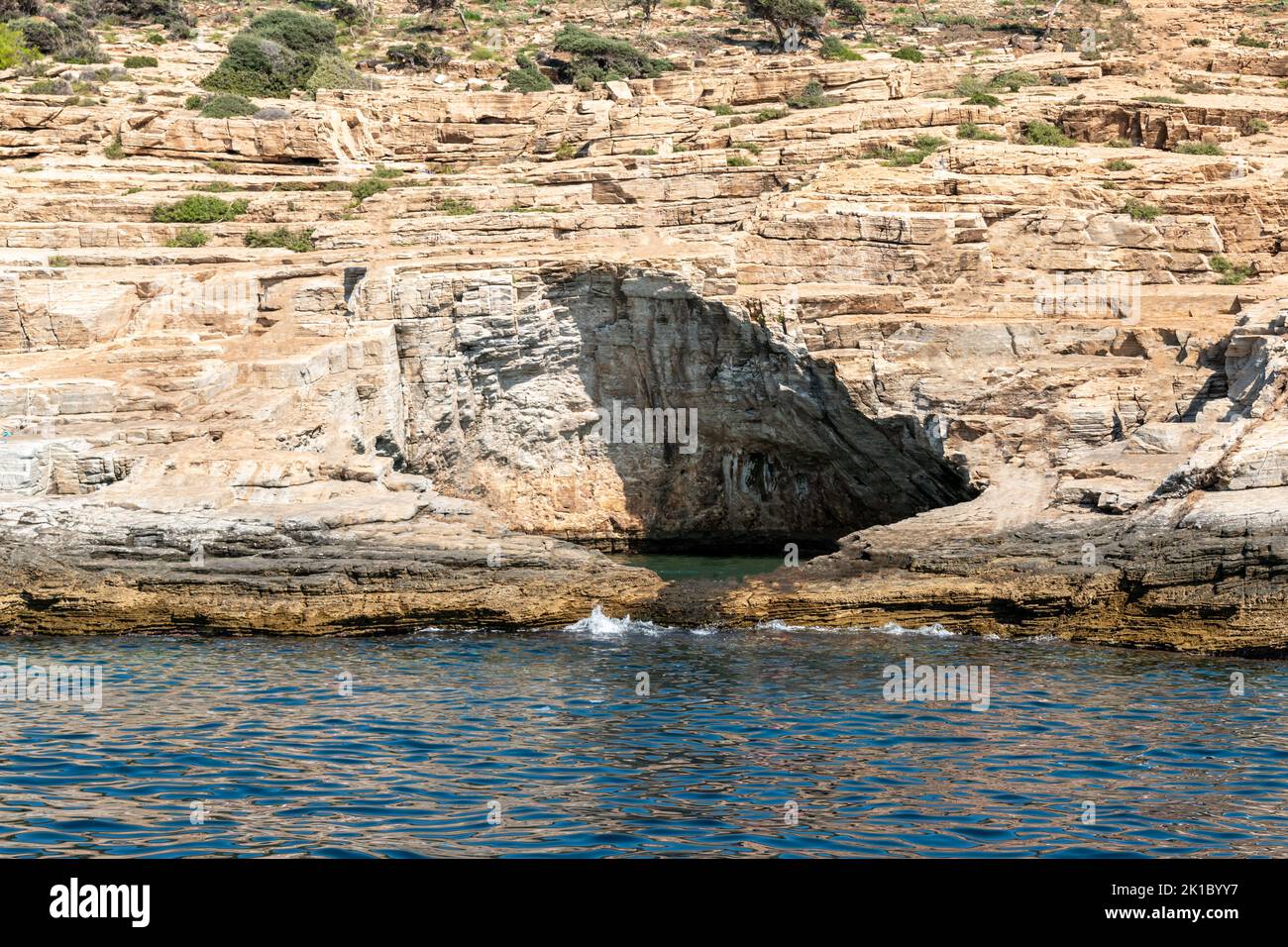 Laguna GIOLA senza persone, Thassos, Grecia Foto Stock