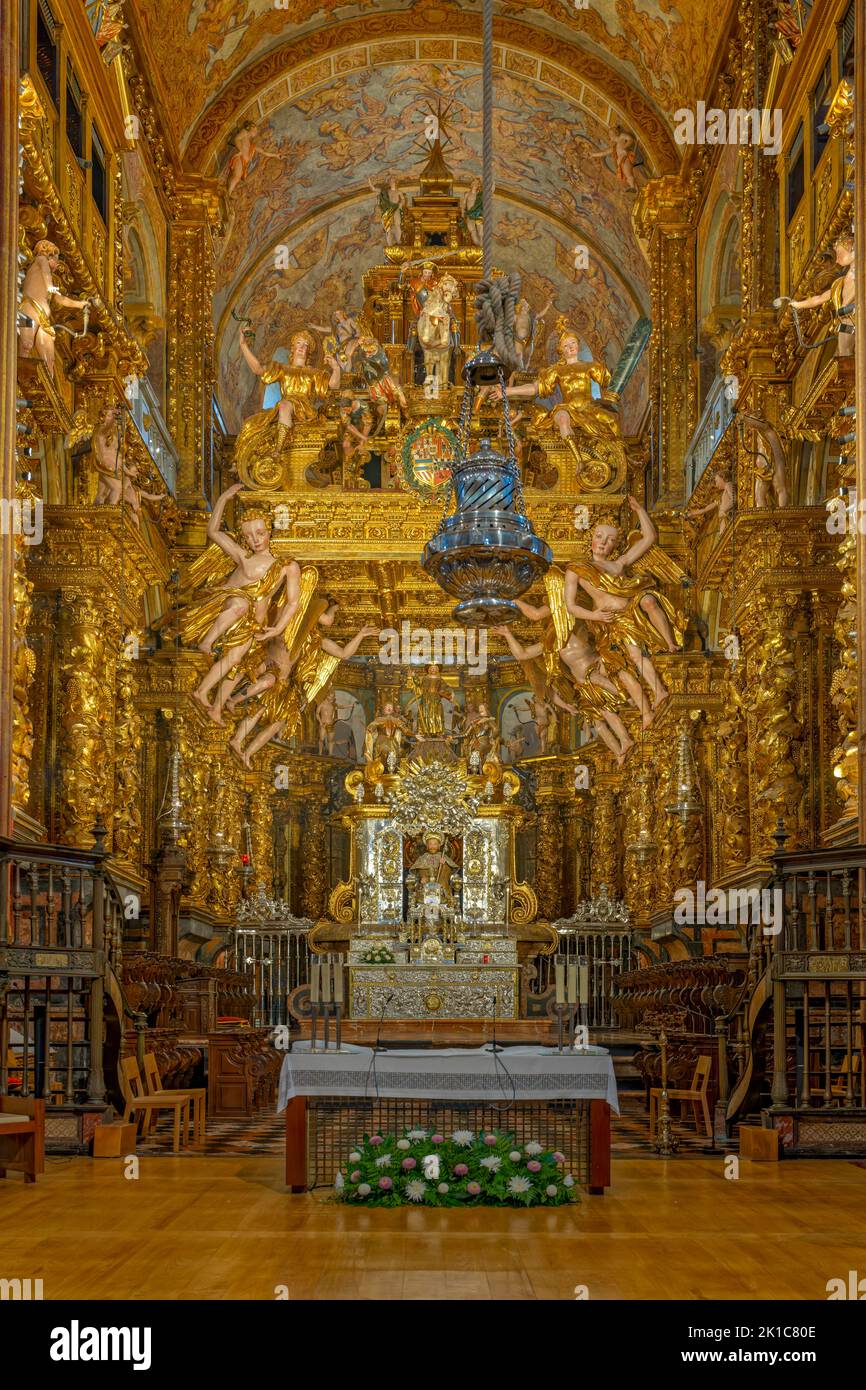 Cattedrale Santiago de Compostela Interior Spagna Foto Stock