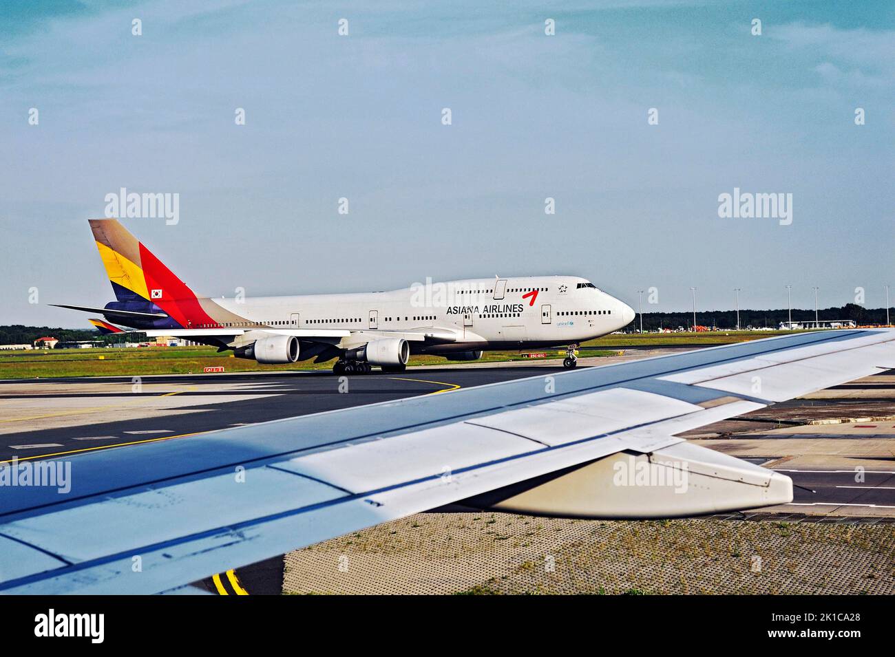 Asiana Airlines Jumbo, aeroporto Francoforte-meno, Francoforte, Assia, Germania Foto Stock