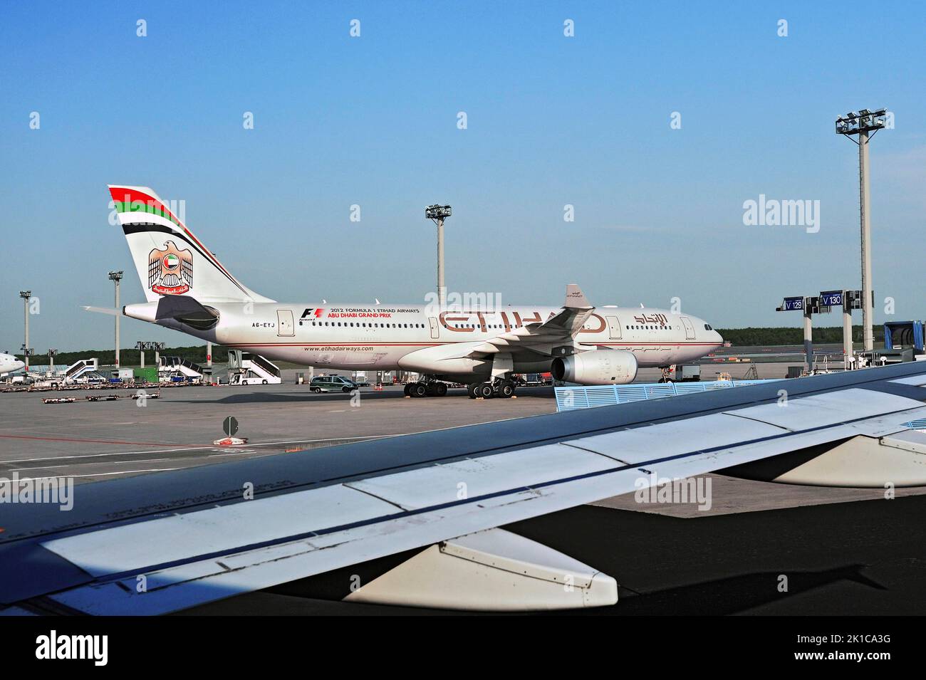 Etihad-Airways, Abu-Dhabi Emirate Airbus A330-243, Aeroporto, Francoforte, Assia, Germania Foto Stock