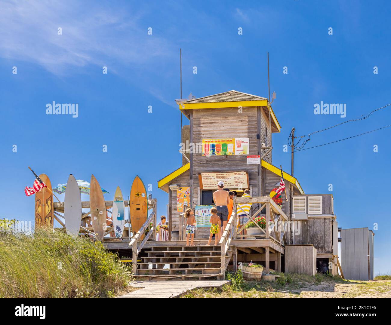 The Beach Hut at Atlantic Beach, Amagansett, NY Foto Stock