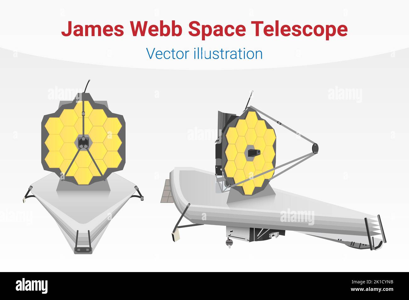 James Webb Space Telescope Vector Illustration - 25 Dicembre 2021 - file EPS vettoriale Illustrazione Vettoriale