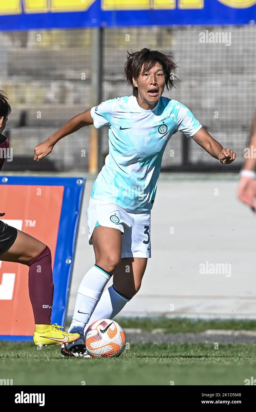 Milano, Italia. 17th Set, 2022. Mana Mihashi (Inter Women) durante la Serie A Women Match tra Inter Women 6-1 Pomigliano Women allo Stadio Giacinto Facchetti il 17 settembre 2022 a Milano. Credit: AFLO Co. Ltd./Alamy Live News Foto Stock