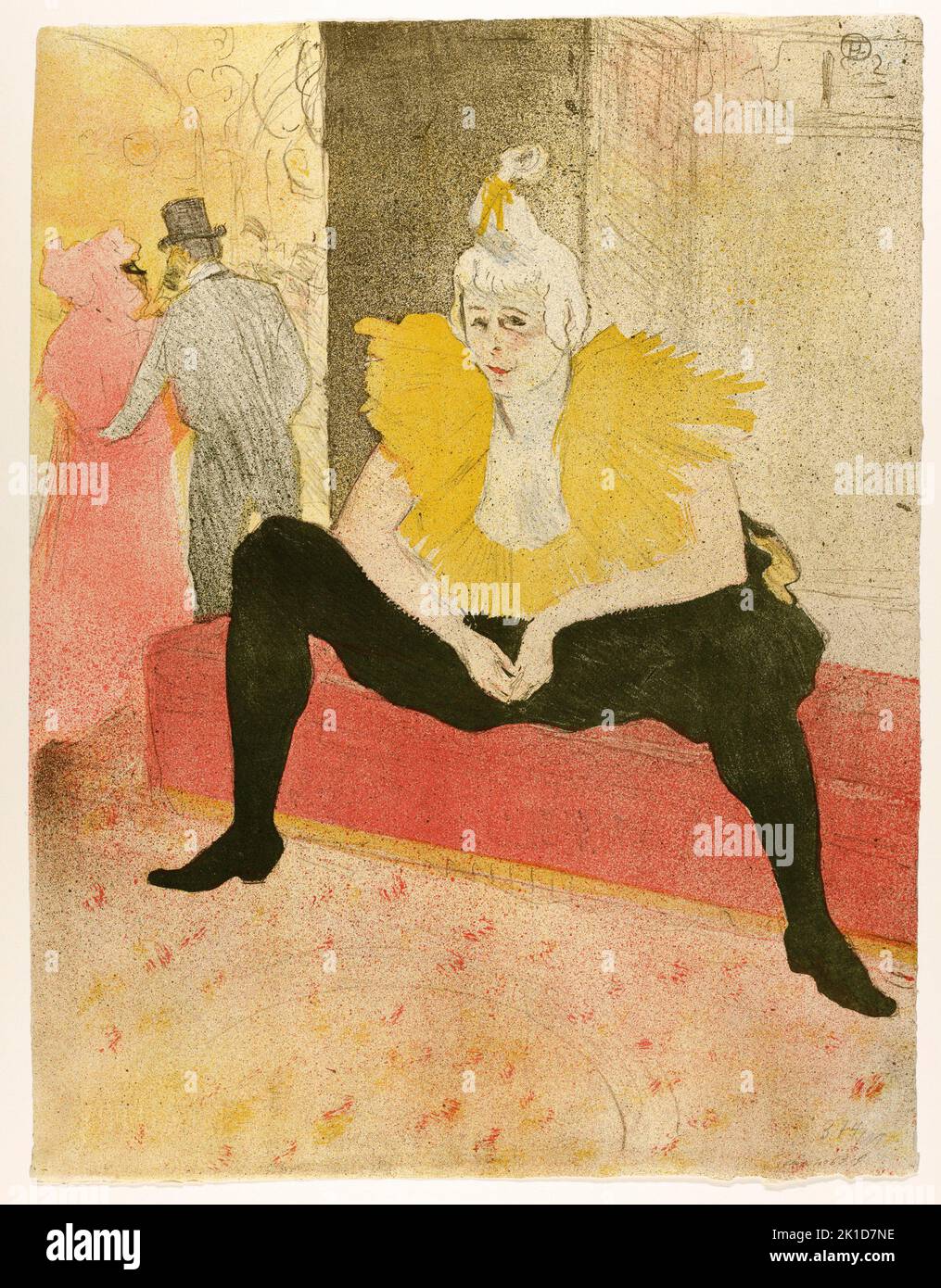 Il clowness seduto (Mademoiselle Cha-u-ka-o) (della serie Elles). Henri de Toulouse-Lautrec . 1896. Foto Stock