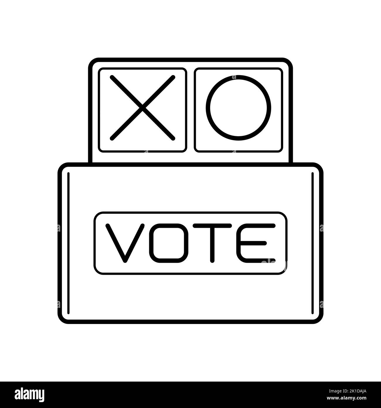 icona della casella delle elezioni per le nuove elezioni presidenziali Illustrazione Vettoriale