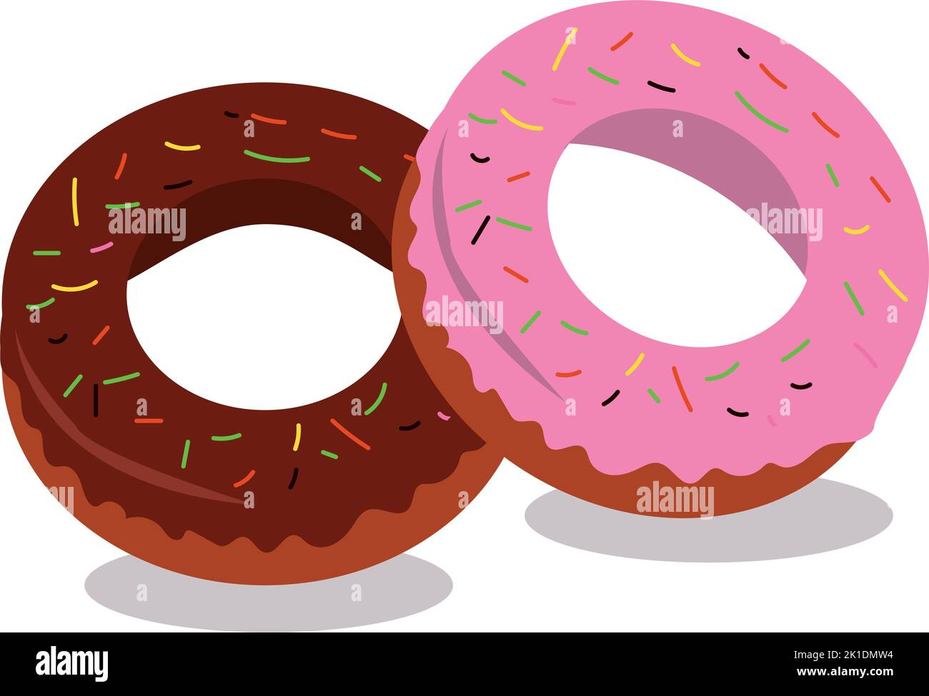 ciambelle di cioccolato yummy con fragola Illustrazione Vettoriale