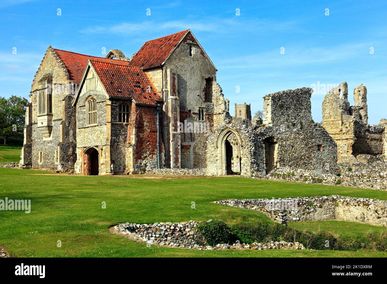 Castello Acre Priorato, Priore's Lodging, Cluniac Order, Castello Acre, Norfolk, Inghilterra, Regno Unito Foto Stock