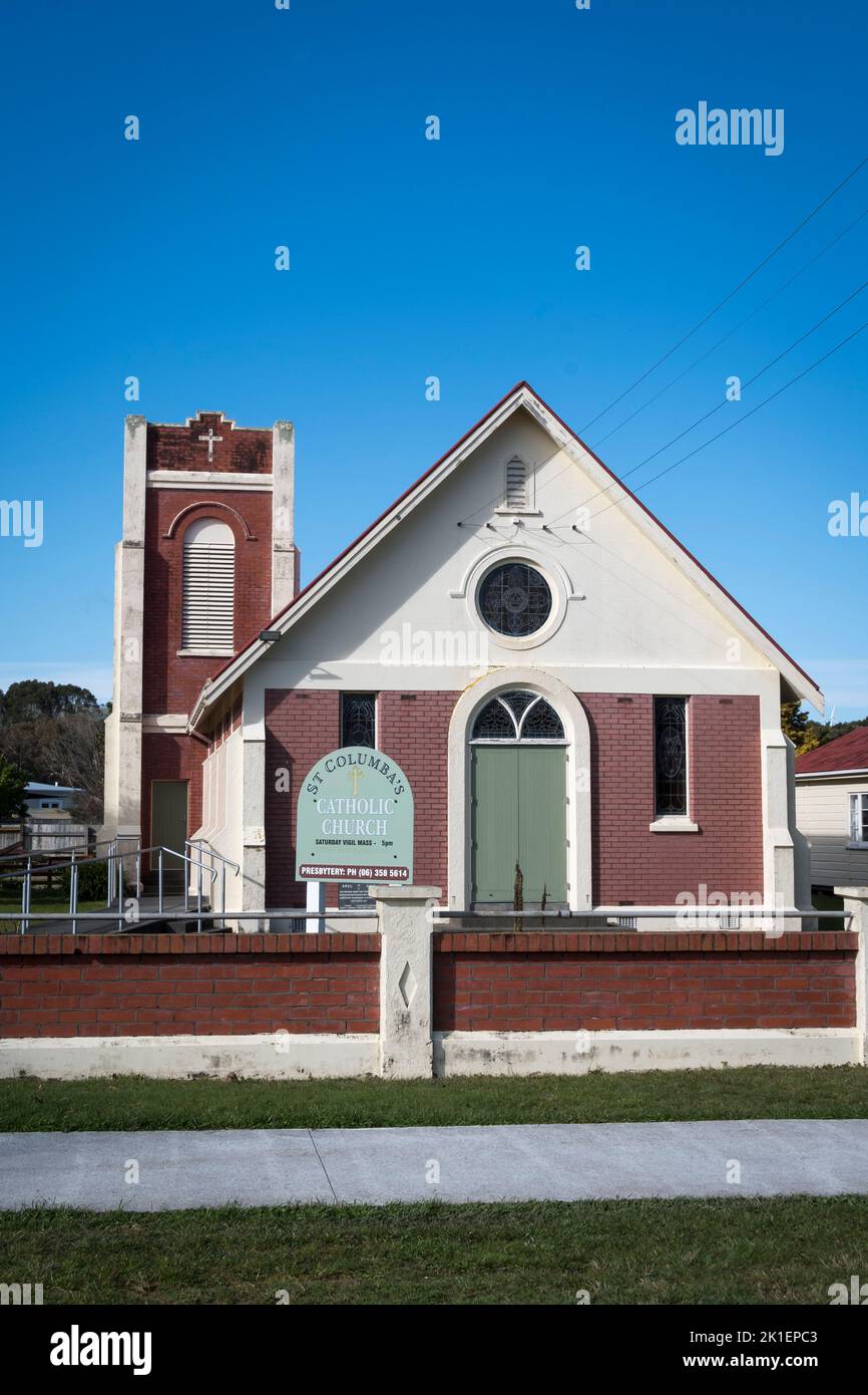 Chiesa cattolica di San Colomba, Ashurst, Manawatu, Isola del Nord, Nuova Zelanda Foto Stock
