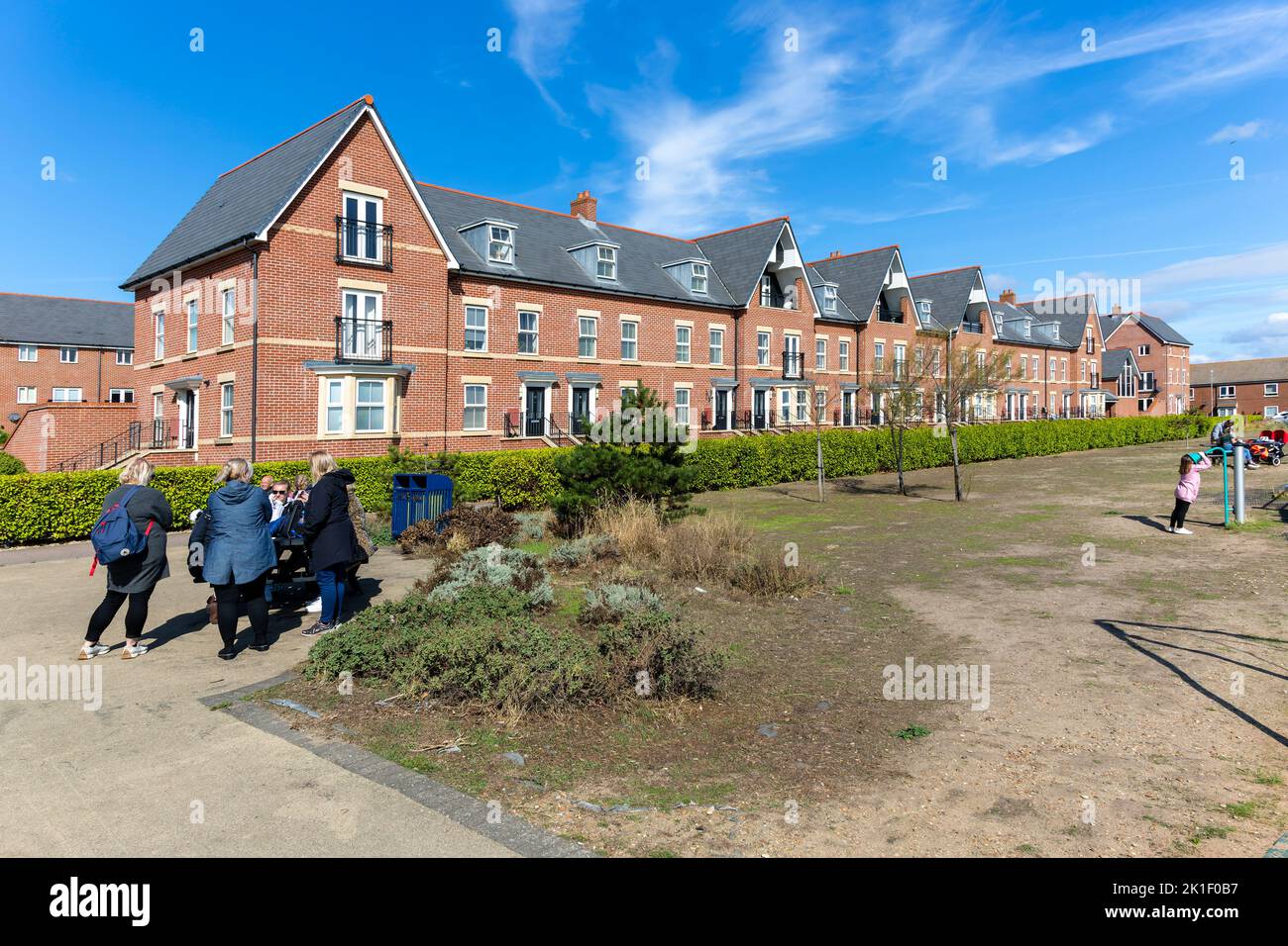 Nuovo sviluppo di alloggi, martello Park, Felixstowe, Suffolk, Inghilterra, REGNO UNITO Foto Stock