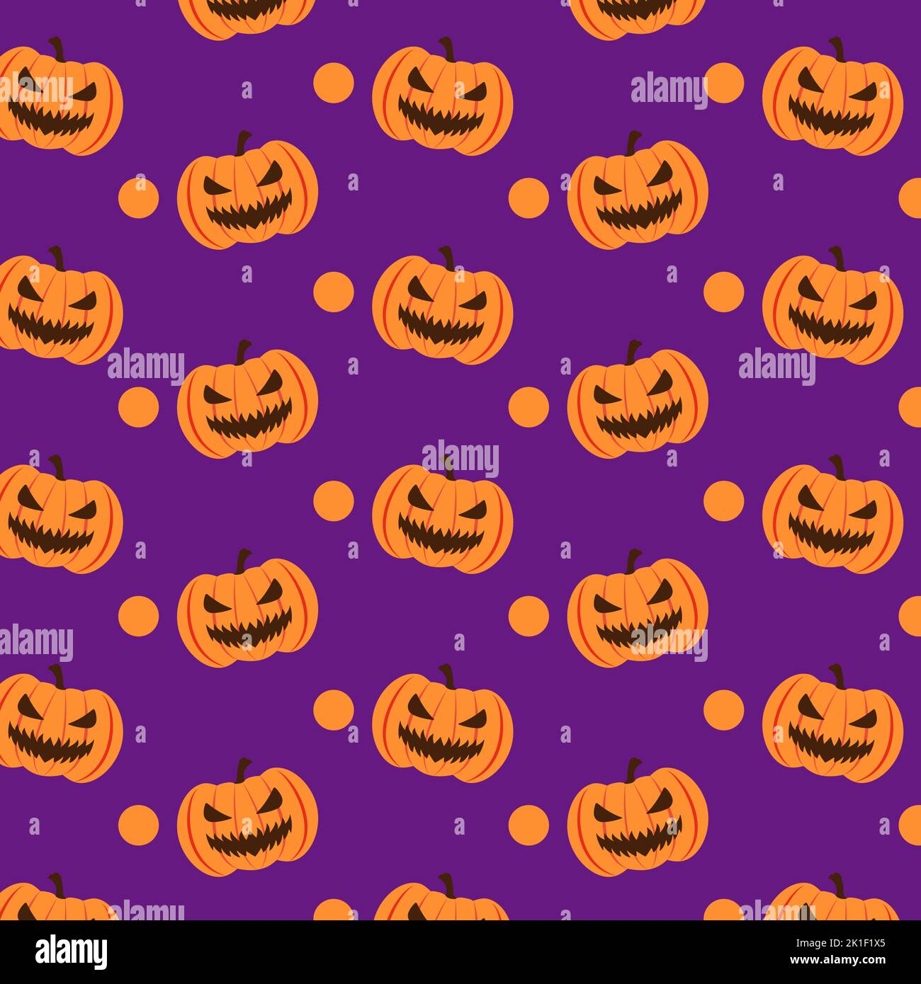 Zucca Creepy Smile senza cuciture modello Halloween Ottobre Vector Illustration Illustrazione Vettoriale