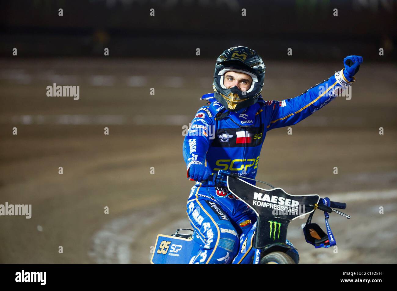 Il polacco Bartosz Zmarzlik è stato il vincitore del torneo 9 di 10 del Kaeser FIM Speedway di sabato alla Skrotfrag Arena di Malilla, Svezia. 17 Settembre 2022.Photo: Stefan Jerrevång / TT / code 60160 Foto Stock