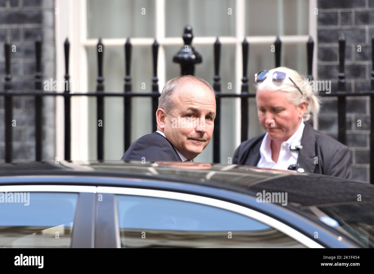 Londra, Regno Unito. 18th Set, 2022. Il Taoiseach irlandese Micheál Martin ha incontrato il primo ministro Liz Truss al 10 di Downing Street prima dei funerali della regina. Credit: Thomas Krych/ Alamy Live News Foto Stock