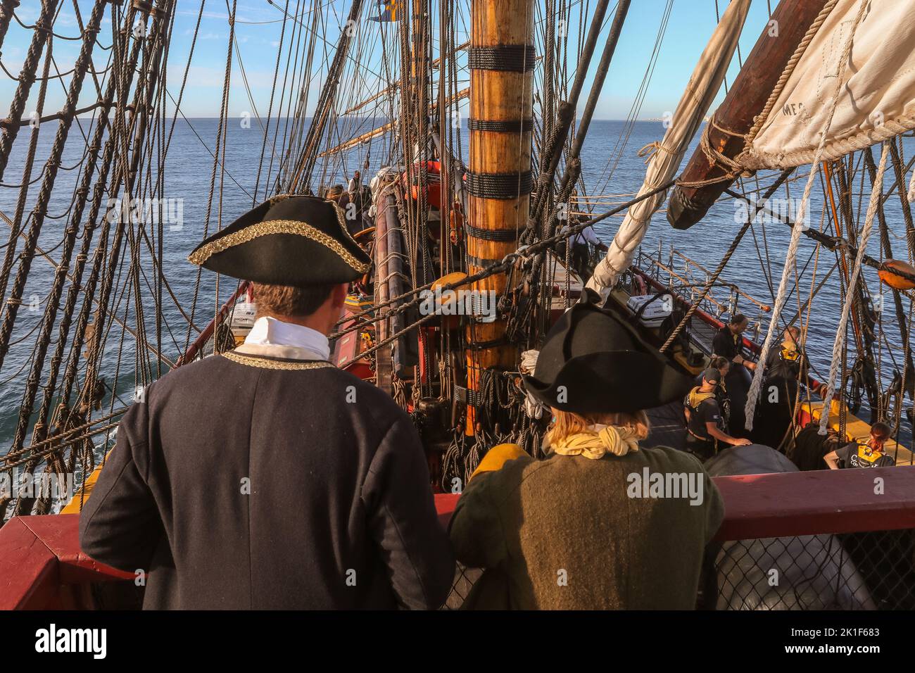 18 settembre 2022: 18 settembre 2020 (Malaga) tale è il GÃ¶theborg, La più grande barca a vela in legno oceanica del mondo che è arrivata a Malaga è una replica di una nave del 18th ° secolo Svedese India orientale Company che affondò al largo della costa di Malaga - questa nave sarà nel porto della città fino al prossimo 20 settembre. Una barca che aveva un legame stretto con l'Andalusia, come si chiamava a Cadice, per lo scambio o la raccolta di vari prodotti. Malaga è l'unica città spagnola dove si ferma la replica di questa storica nave e la nona nella spedizione in Asia 2022/2023. Quasi 240 anni Foto Stock