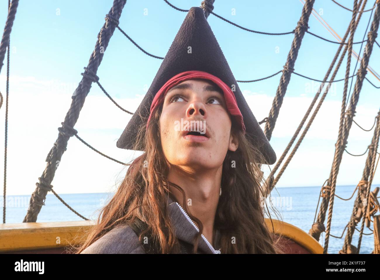 18 settembre 2022: 18 settembre 2020 (Malaga) tale è il GÃ¶theborg, La più grande barca a vela in legno oceanica del mondo che è arrivata a Malaga è una replica di una nave del 18th ° secolo Svedese India orientale Company che affondò al largo della costa di Malaga - questa nave sarà nel porto della città fino al prossimo 20 settembre. Una barca che aveva un legame stretto con l'Andalusia, come si chiamava a Cadice, per lo scambio o la raccolta di vari prodotti. Malaga è l'unica città spagnola dove si ferma la replica di questa storica nave e la nona nella spedizione in Asia 2022/2023. Quasi 240 anni Foto Stock