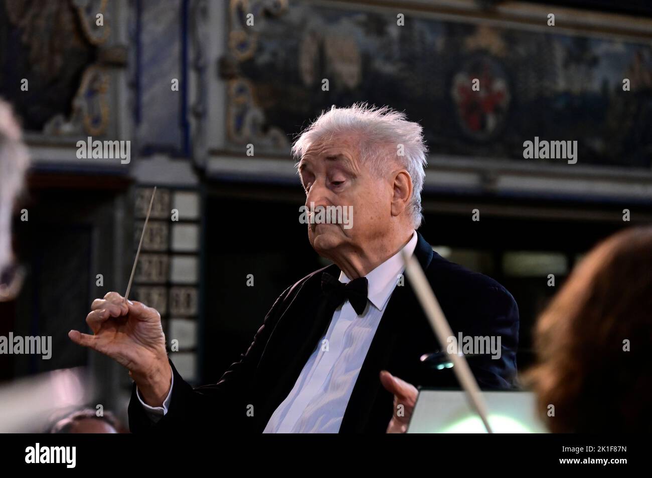 Ludwig Güttler beim Eröffnungskonzert des 33. Schlesischen Musikfestes in der Friedenskirche, Jauer/ Jawor, Polen, 17.09.2022 Foto Stock