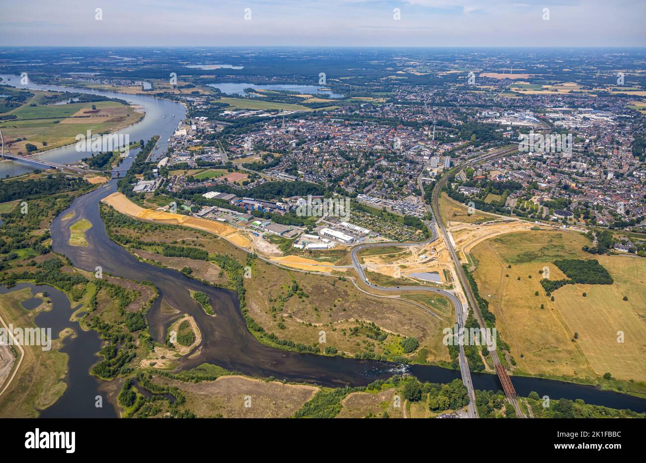 Vista aerea, estuario di Lippe, pianura alluvionale di Lippe