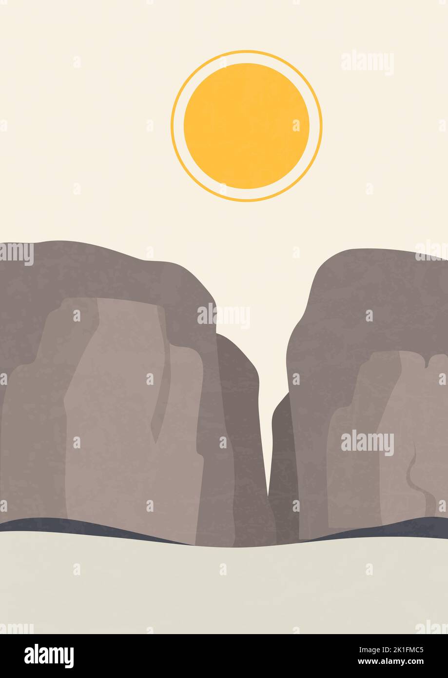 Poster a trama con illustrazione del Grand Canyon Arizona. Adatto per stampe d'arte, poster. Illustrazione vettoriale cartoon piatta in stile colorato. Illustrazione Vettoriale