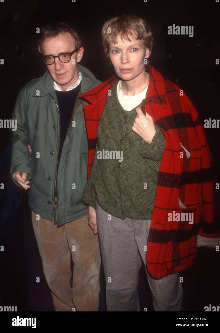 **FOTO FILE** Woody Allen si ritira da Filmmaking. Woody Allen e mia Farrow 1992 Foto di Adam Scull/PHOTOlink.net /MediaPunch Foto Stock