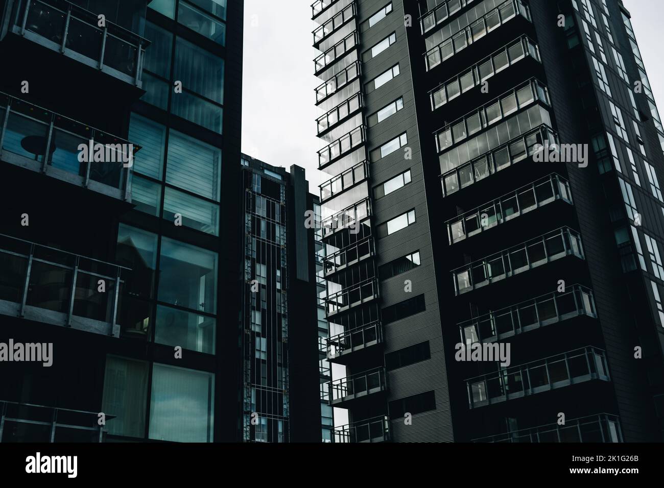 Moderne case residenziali nel centro di Reykjavik Foto Stock