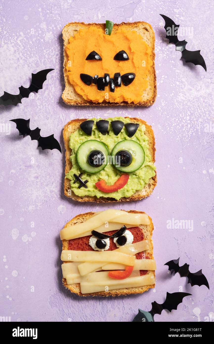 Divertimento Halloween mostri toast Foto Stock