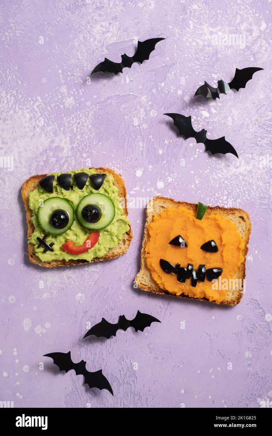Divertimento Halloween mostri toast Foto Stock