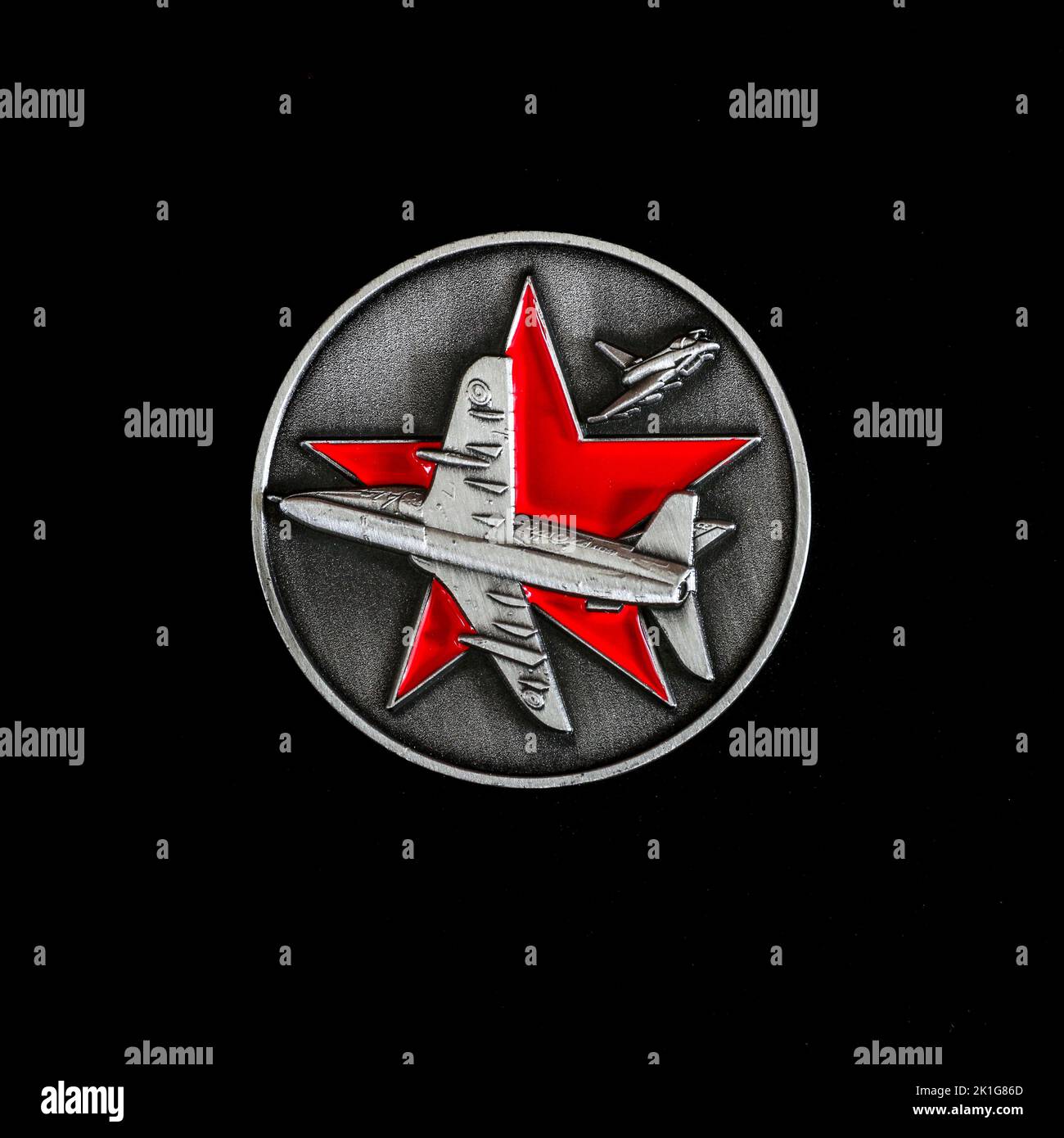 100 Squadron Royal Air Force Hawk T.1bRetirement Coin Foto Stock