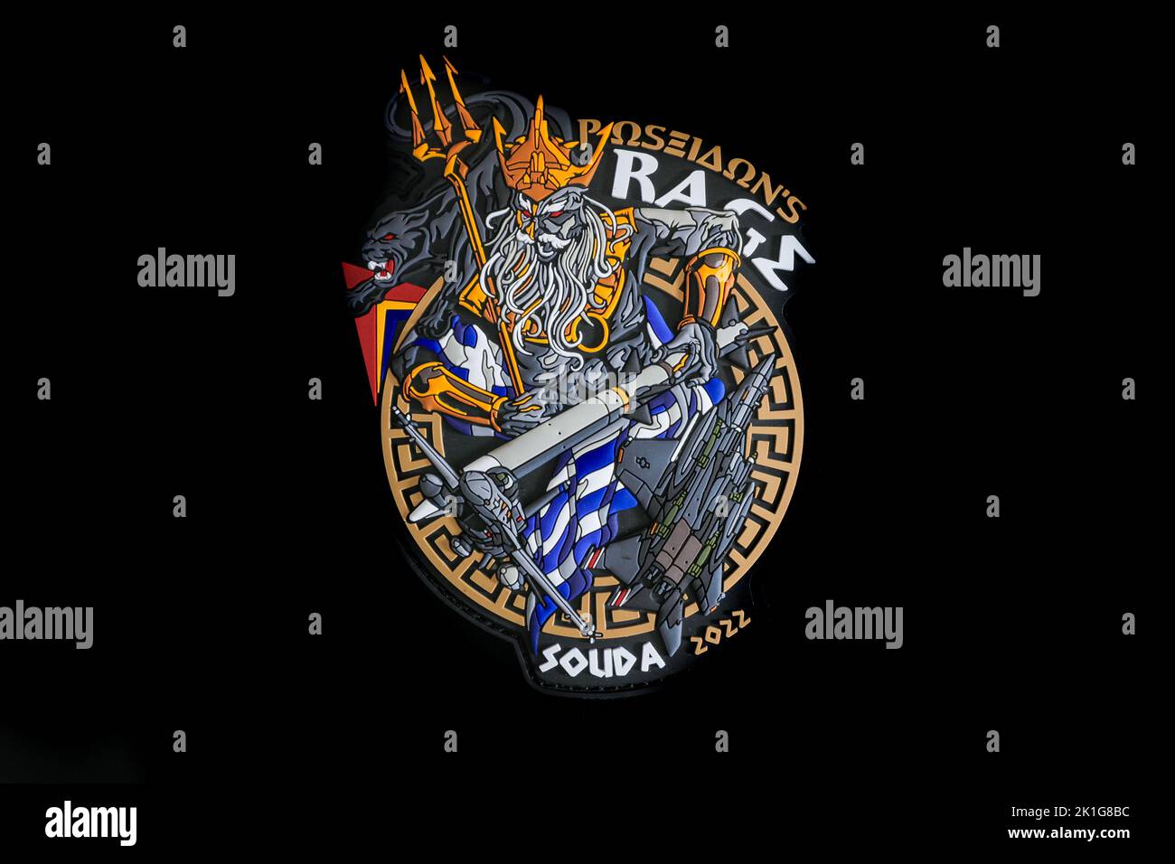 Patch in PVC USAFE 494th FS Exercise Poseidon’s Rage 2022 Foto Stock