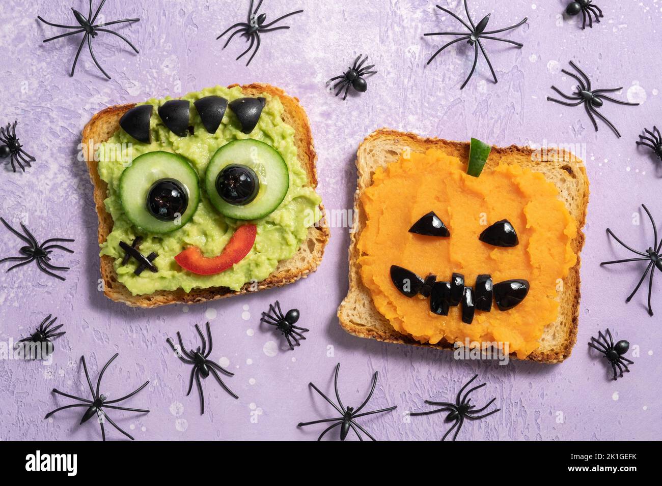 Divertimento Halloween mostri toast Foto Stock