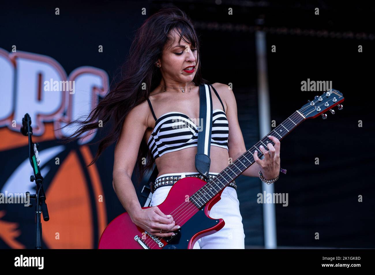 Chicago, Stati Uniti. 18th Set, 2022. I Bombpops si esibiscono al Riot Fest di Douglas Park domenica 18 settembre 2022 a Chicago, Illinois. (Foto di Christopher Dilts/Sipa USA) Credit: Sipa USA/Alamy Live News Foto Stock