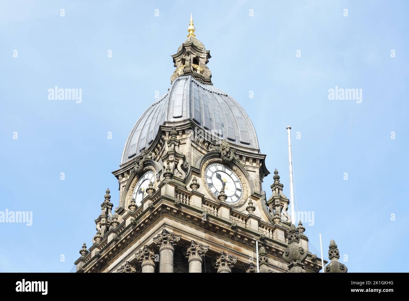 Leeds Town Hall clock tower Foto Stock