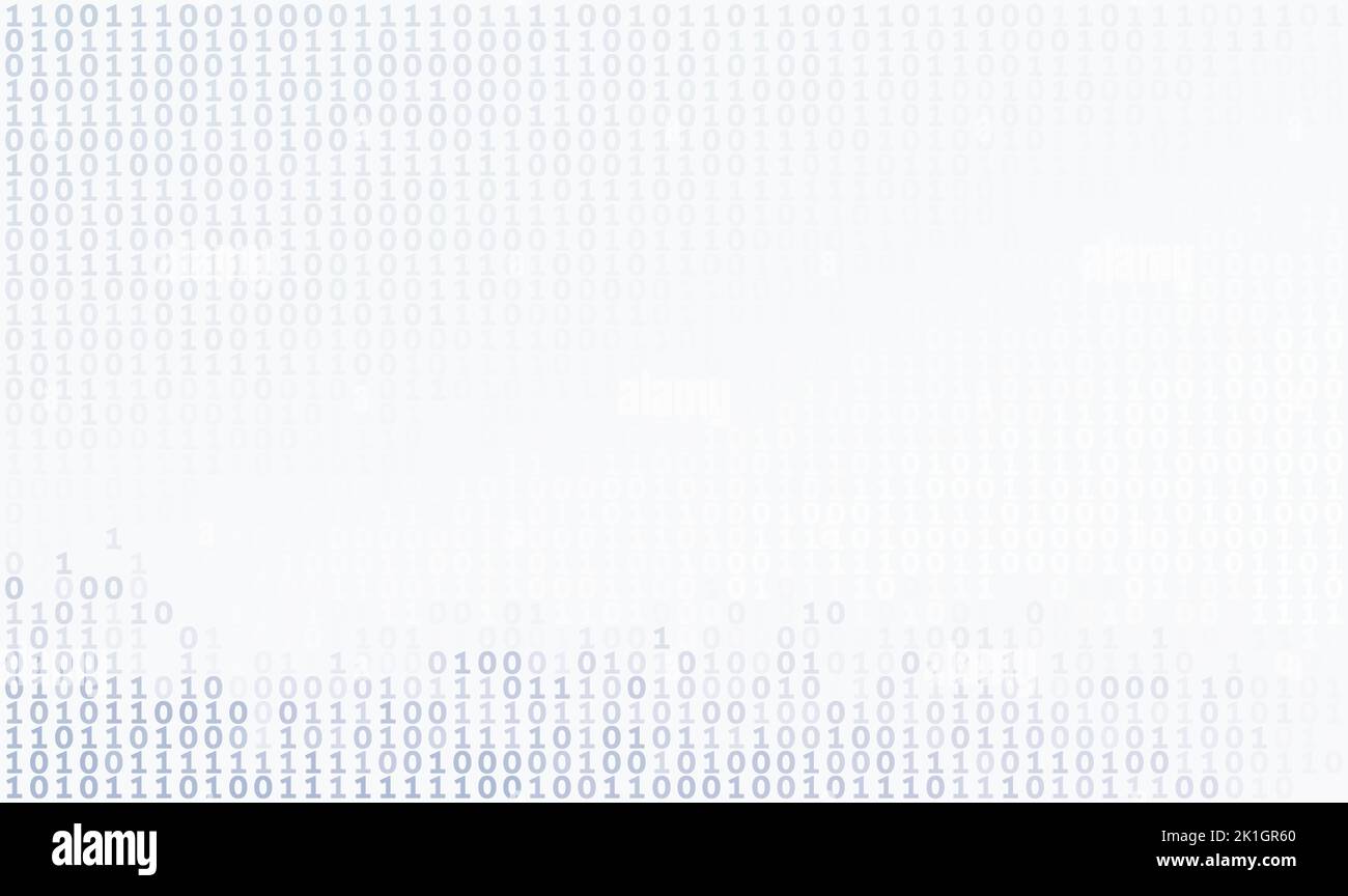 Background di codice binario per sbiaditi e zeri. Pattern grafico vettoriale con array digitale Illustrazione Vettoriale