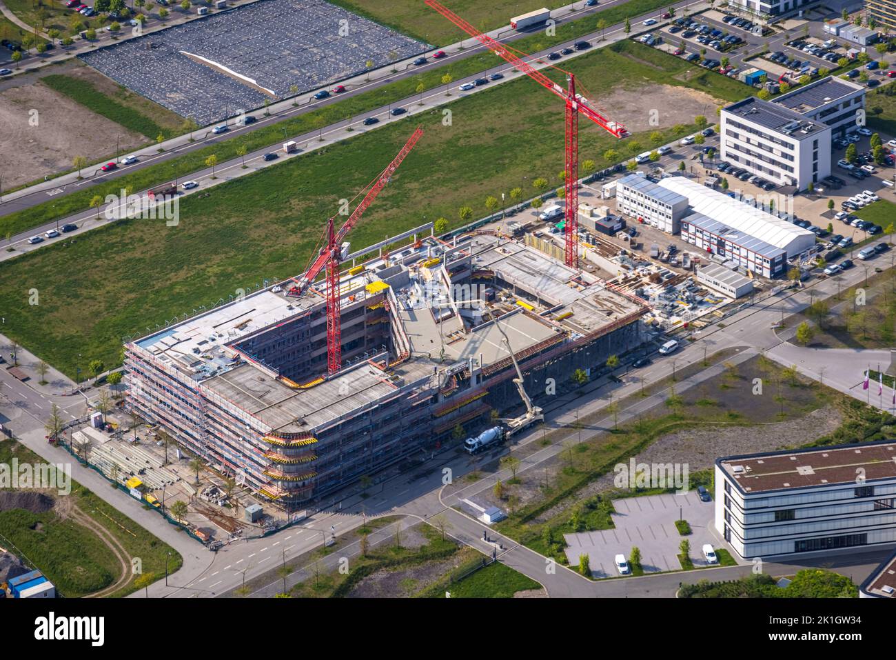 Veduta aerea di PHOENIX West , ex acciaieria Phoenix, ZFP - Centro per la tecnologia di produzione Dortmund , MST: MST.Factory dortmund, Hörde, Dortmund Foto Stock