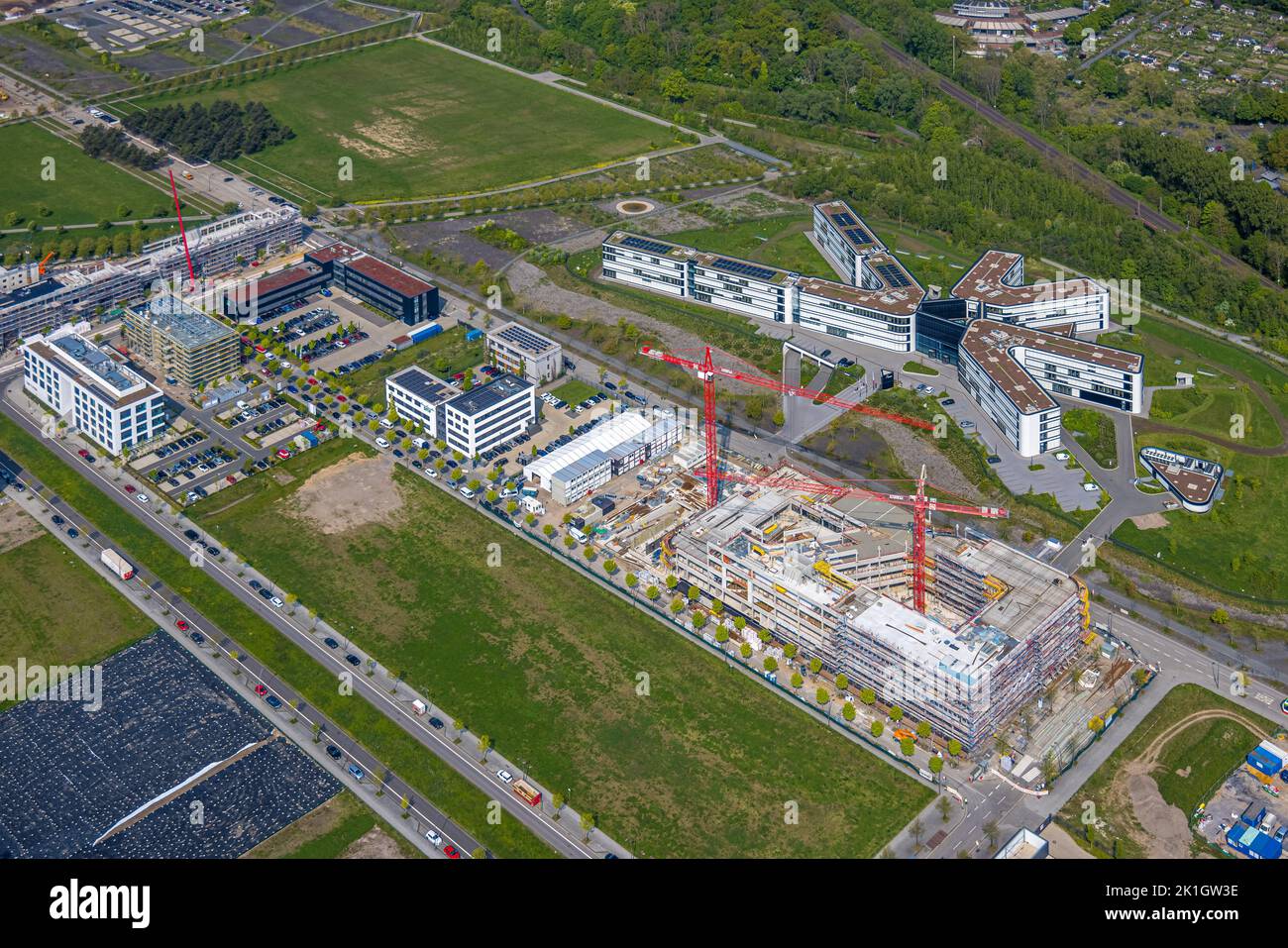 Veduta aerea di PHOENIX West , ex acciaieria Phoenix, ZFP - Centro per la tecnologia di produzione Dortmund , MST: MST.Factory dortmund, Hörde, Dortmund Foto Stock