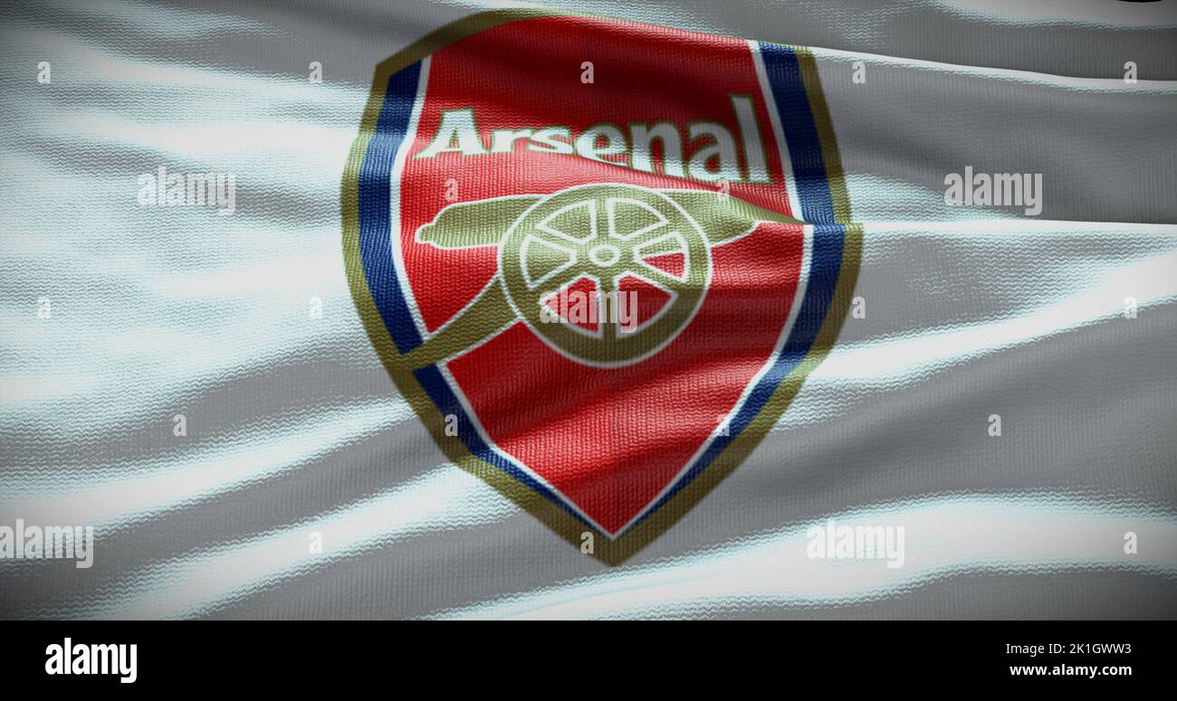 Bandiera Arsenal FC Ufficiale - 1.5x0.9 M, Poliestere, Stemma Gunners, Per Tifosi