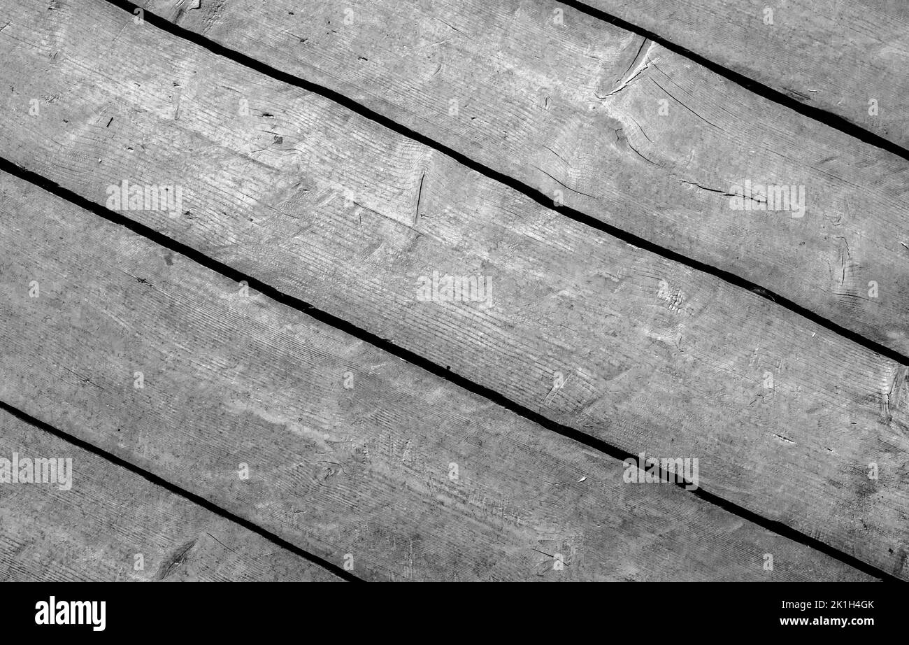 Pavimento in legno vecchio, vista dall'alto, foto texture di sfondo primo piano Foto Stock