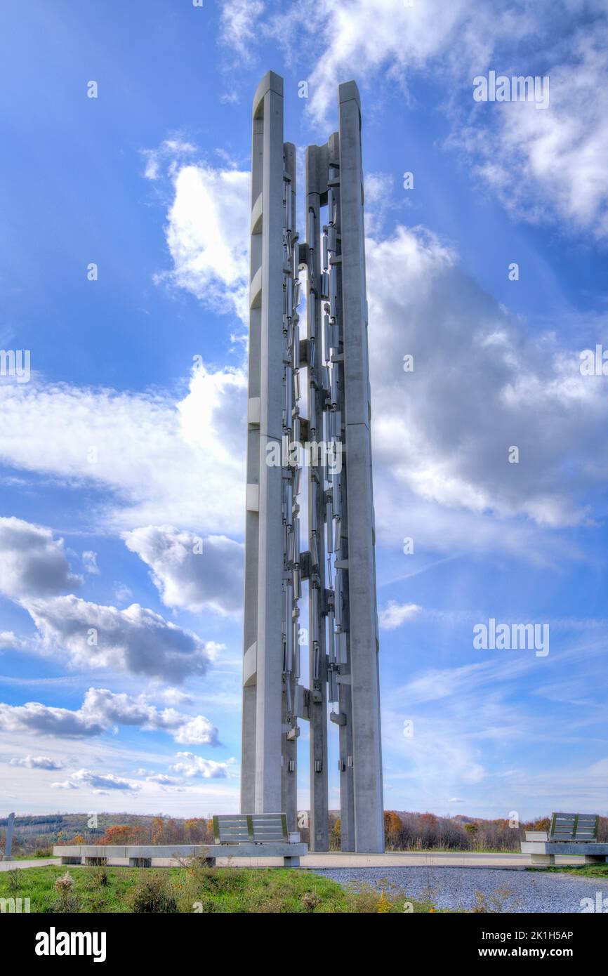 La Torre delle voci al Flight 93 Memorial del 11th settembre a Stoystown, Pennsylvania. Foto Stock