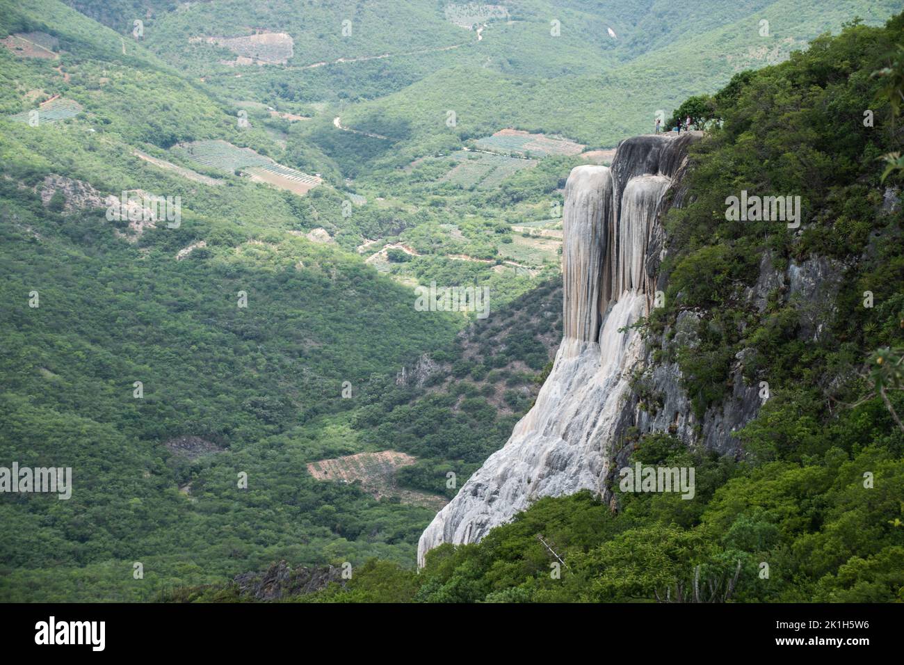 Vista scientifica delle cascate pietrificate a bierce el Agua. Foto Stock