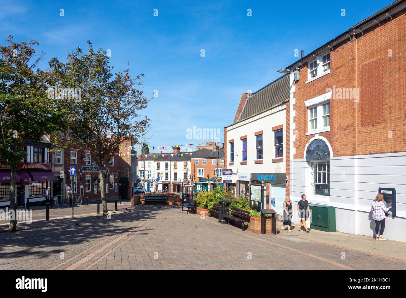 Market Square, Hinckley, Leicestershire, Inghilterra, Regno Unito Foto Stock