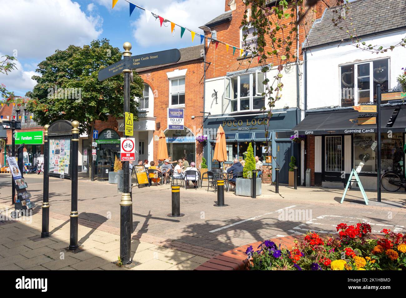 Poco Loco Bistro, Castle Street, Hinckley, Leicestershire, Inghilterra, Regno Unito Foto Stock