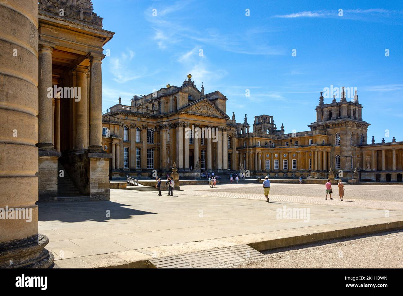 The Great Court, Blenheim Palace, Woodstock, Oxfordshire, Inghilterra, Regno Unito Foto Stock