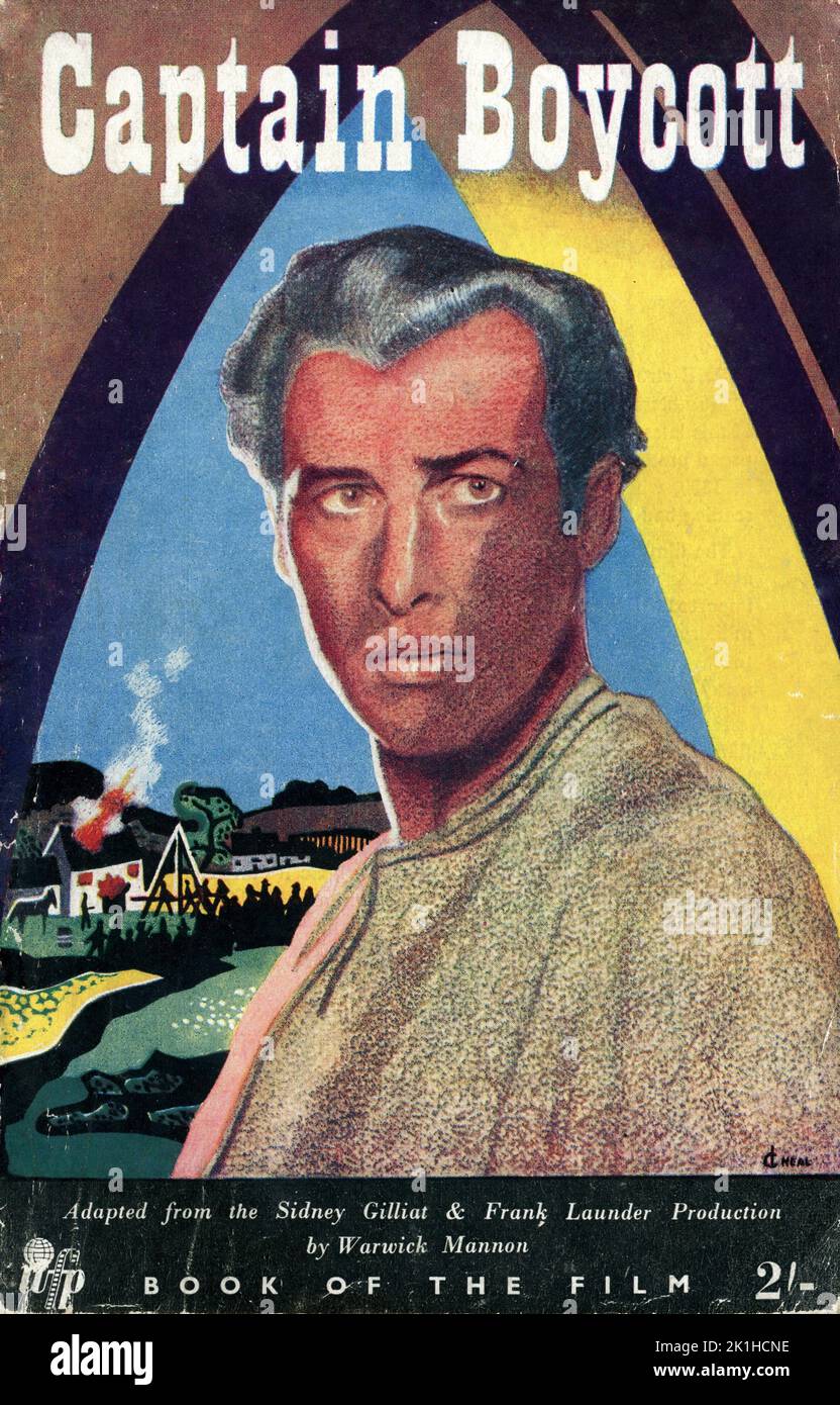 Copertina del libro britannico del film per STEWART GRANGER in CAPITANO BOICOTTAGGIO 1947 regista FRANK LAUNDER sceneggiatura Frank Launder e Wolfgang Wilhelm Individual Pictures / General Film Distributors (GFD) Foto Stock